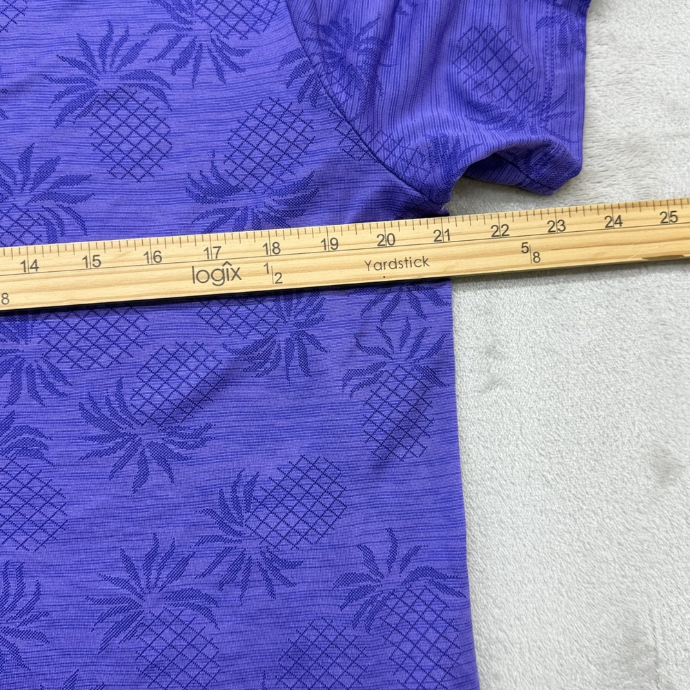 Tommy Bahama Polo Shirt Mens Small Purple Pineapple IslandZone Performance - Picture 8 of 9
